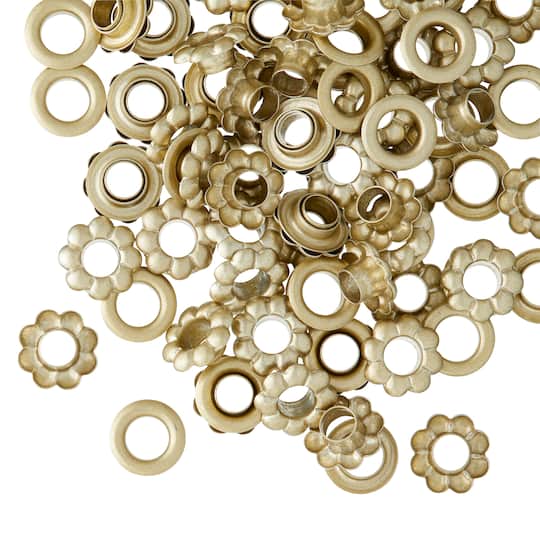 Loops & Threads Flower Eyelets in Antique Brass | 3/16 | Michaels
